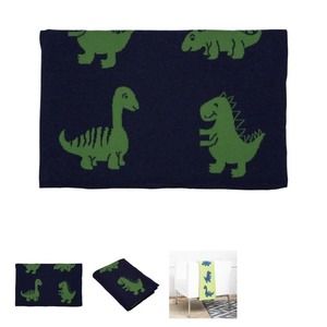 DARZZI Dinosaur Green and Navy Baby Blanket